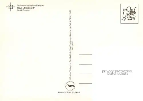 AK / Ansichtskarte Freistatt_Sulingen Haus Heimstatt Gastraum Blumeninsel Freistatt_Sulingen