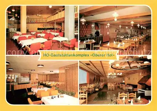 AK / Ansichtskarte Oberhof_Thueringen HO Gaststaette Oberer Hof Tanzbar Joel Serbisches Bauernrestaurant Mokkabar Jaegerrestaurant Oberhof Thueringen