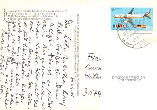 AK / Ansichtskarte Scheidegg_Allgaeu Panorama Erholungswerk der Deutschen Bundespost Feriendorf Scheidegg Scheidegg Allgaeu