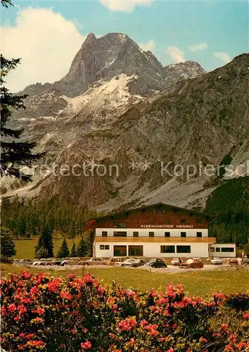 AK / Ansichtskarte Tirol_Region Alpengasthof Gramai mit Lamsenspitze und Karwendelgebirge Tirol Region