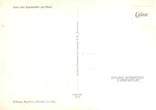 AK / Ansichtskarte Lohr_Main Fliegeraufnahme Lohr_Main