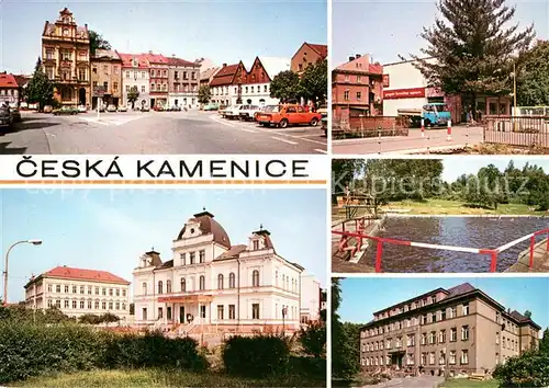 AK / Ansichtskarte Ceska_Kamenice Namesti Miru Prodjna DZ Dum kultury ROH Koupaliste Nemocnic Ceska Kamenice