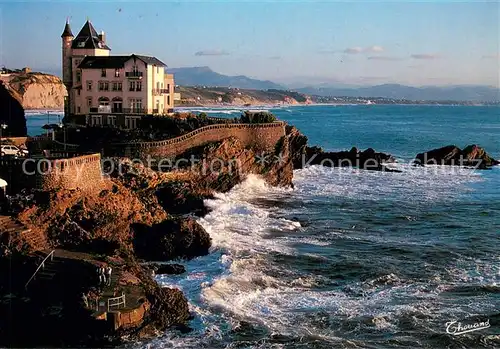 AK / Ansichtskarte Biarritz_Pyrenees_Atlantiques Villa Belza Kuestenpanorama Biarritz_Pyrenees