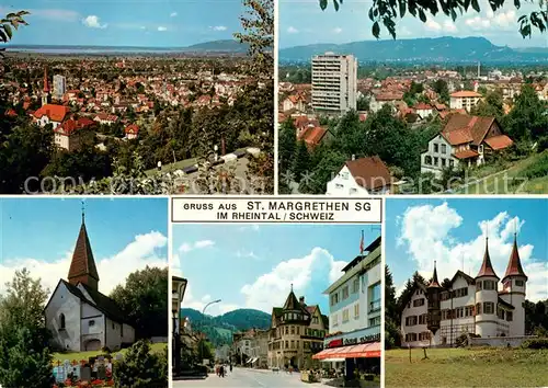 AK / Ansichtskarte St_Margrethen_SG Stadtpanorama Rheintal Kirche Motiv Innenstadt Schloss St_Margrethen_SG