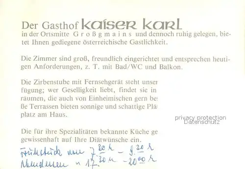 AK / Ansichtskarte Grossgmain Gasthof Kaiser Karl Grossgmain