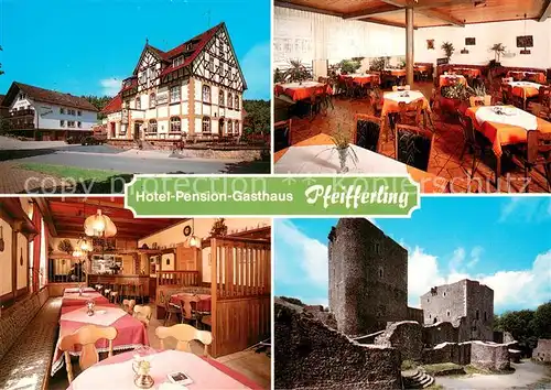 AK / Ansichtskarte Ippinghausen Hotel Pension Gasthaus Pfeifferling Burgruine Ippinghausen