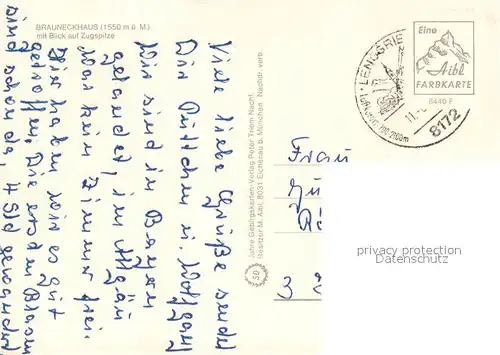 AK / Ansichtskarte Brauneck Gipfelhaus mit Zugspitzblick Brauneck Gipfelhaus