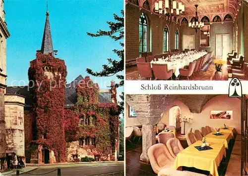 AK / Ansichtskarte Reinhardsbrunn Schloss Reinhardsbrunn Teilansicht Ahnensaal Schlosskellerbar Reinhardsbrunn
