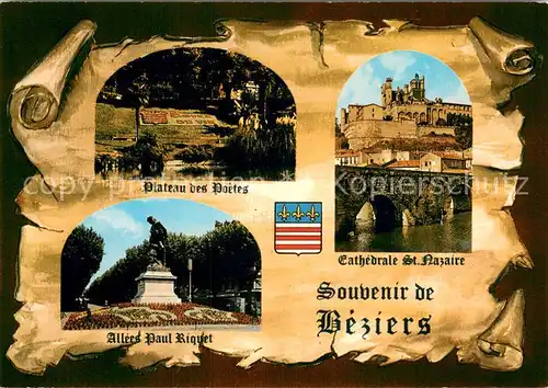AK / Ansichtskarte Beziers Plateau des Poetes Allees Paul Riquet Cathedrale St Nazaire Beziers