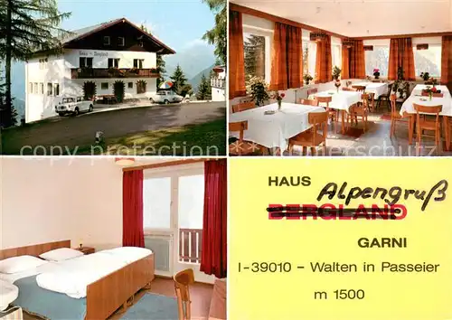 AK / Ansichtskarte Walten_Passeier Haus Bergland Gaststube Zimmer Walten Passeier