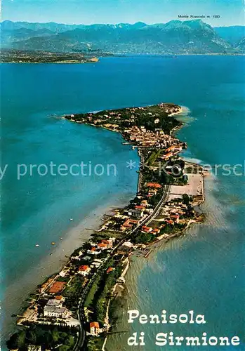 AK / Ansichtskarte Sirmione_Lago_di_Garda Penisola di Sirmione Veduta aerea Sirmione_Lago_di_Garda