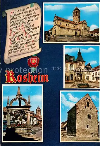 AK / Ansichtskarte Rosheim_Elsass_Lothringen Eglise St Pierre et St Paul Place de lHotel de Ville Maison paienne Vieux Puits Rosheim_Elsass_Lothringen
