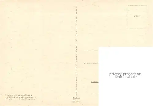 AK / Ansichtskarte Malente Gremsmuehlen Luftkurort Kneippheilbad Holsteinische Schweiz Fliegeraufnahme Malente Gremsmuehlen