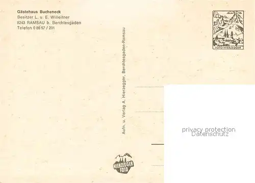 AK / Ansichtskarte Ramsau_Berchtesgaden Gaestehaus Bucheneck Ramsau Berchtesgaden