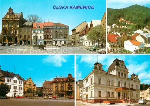 AK / Ansichtskarte Ceska_Kamenice Motive Innenstadt Platz Brunnen Panorama Ceska Kamenice