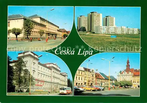 AK / Ansichtskarte Ceska_Lipa_Boehmisch_Leipa Motive Innenstadt Wohnsiedlung Hochhaeuser Ceska_Lipa_Boehmisch_Leipa