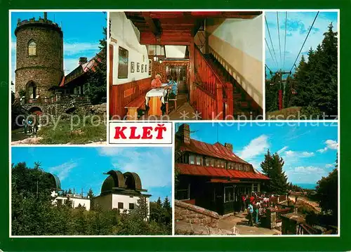 AK / Ansichtskarte Klet_Czechia Berggaststaette Aussichtsturm Sessellift Observatorium 