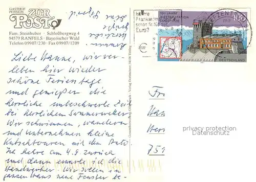 AK / Ansichtskarte Ranfels Panorama Kapelle Bildstock Ranfels