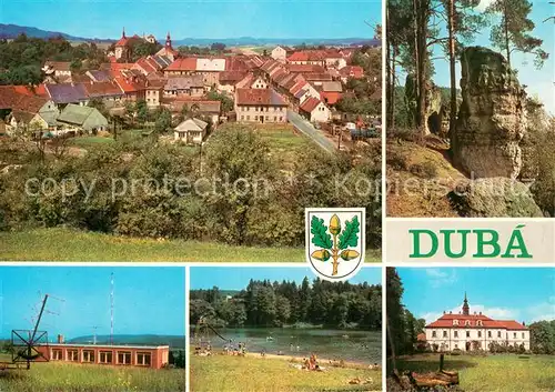 AK / Ansichtskarte Duba Stadtpanorama Freibad Schloss Duba