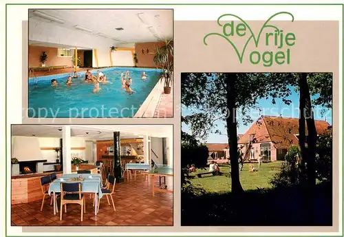 AK / Ansichtskarte Elsloo_Friesland Groepsaccommodatie De Vrije Vogel Hallenbad Garten Gastraum Elsloo_Friesland