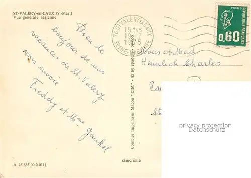 AK / Ansichtskarte Saint Valery en Caux Vue aerienne Saint Valery en Caux