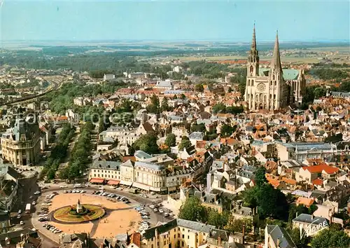 AK / Ansichtskarte Chartres_28 Place des Epars Cathedrale du XIIe siecle vue aerienne 