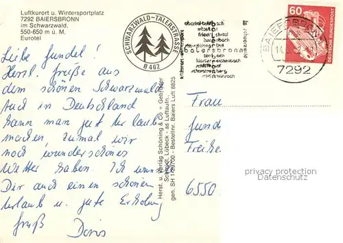 AK / Ansichtskarte Baiersbronn_Schwarzwald Luftkurort Wintersportplatz Eurotel Fliegeraufnahme Baiersbronn Schwarzwald