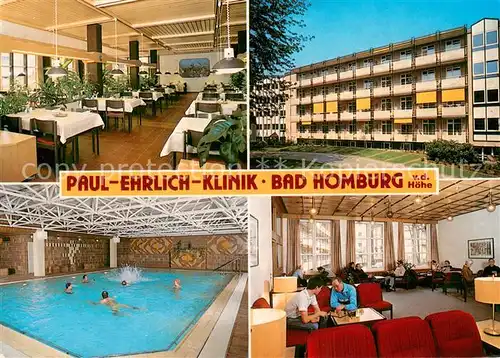 AK / Ansichtskarte Bad_Homburg Paul Ehrlich Klinik Speiseraum Hallenbad Aufenthaltsraum Bad_Homburg