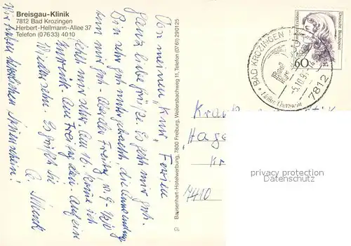 AK / Ansichtskarte Bad_Krozingen Breisgau Klinik Speisesaal Hallenbad Patientenzimmer Bad_Krozingen