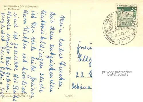 AK / Ansichtskarte Unteruhldingen Pfahlbauten am Bodensee Fliegeraufnahme Unteruhldingen