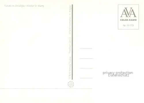 AK / Ansichtskarte Fuessen_Allgaeu Kloster St. Mang Fliegeraufnahme Fuessen Allgaeu