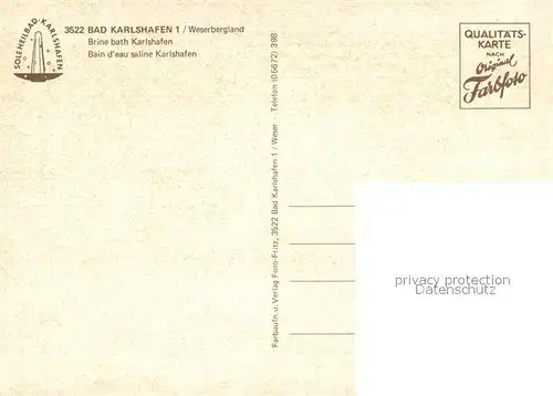 AK / Ansichtskarte Bad_Karlshafen Kurort im Weserbergland an der Oberweser Bad_Karlshafen