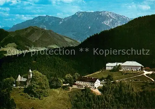 AK / Ansichtskarte Maria_Eck Wallfahrtsort mit Rauschberg Chiemgauer Alpen Fliegeraufnahme Maria_Eck