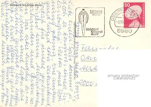 AK / Ansichtskarte Oberstdorf Hotelpark der Allgaeu Stern Allgaeuer Alpen Oberstdorf