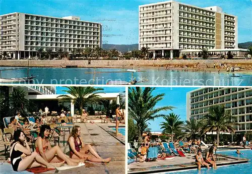 AK / Ansichtskarte Ibiza_Islas_Baleares Hoteles Goleta y Tres Carabelas Piscina Playa Ibiza_Islas_Baleares