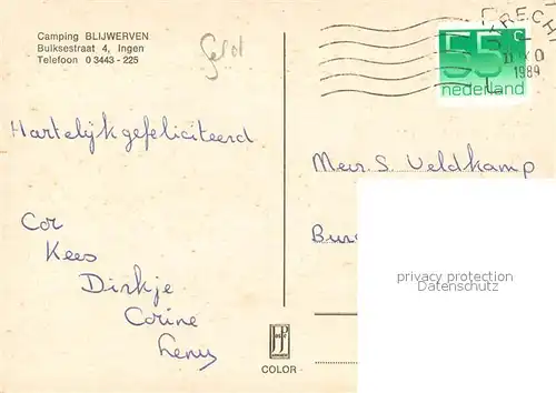 AK / Ansichtskarte Ingen Camping Blijwerven Ingen Details Ingen