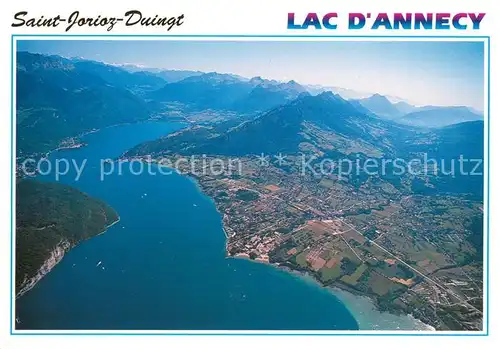 AK / Ansichtskarte Saint Jorioz Lac dAnnecy Vue aerienne de Sevrier St Jorioz Duingt Le Roc de Chere Saint Jorioz