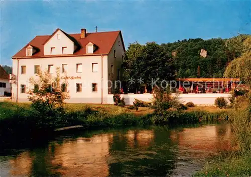 AK / Ansichtskarte Behringersmuehle Terrassencafe Pension Gruber Behringersmuehle