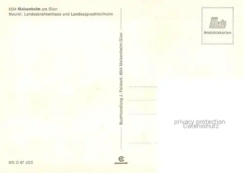 AK / Ansichtskarte Meisenheim_Glan Neurologisches Landeskrankenhaus  Meisenheim_Glan