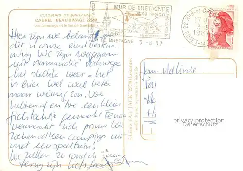 AK / Ansichtskarte Caurel_Cotes d_Armor Les campings et le lac de Guerledan Vue aerienne Caurel_Cotes d_Armor