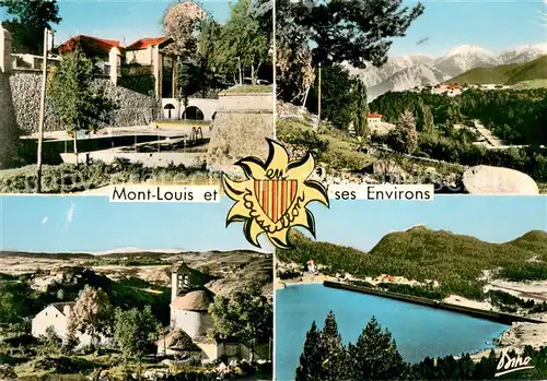 AK / Ansichtskarte Mont Louis_Montagne Entree de la Citadelle et vue generale Eglise et village de Planes Barrage des Bouillouses 