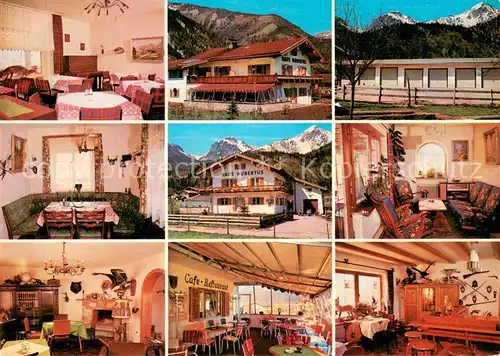 AK / Ansichtskarte Ettenhausen_Schleching Hotel Haus Hubertus Cafe Restaurant Gastraeume Ettenhausen_Schleching