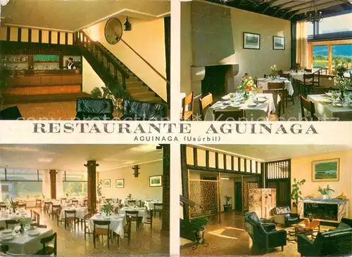 AK / Ansichtskarte Usurbil Hotel Aguinaga American Bar Esszimmer baskischer Style Wartehalle 