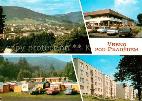 AK / Ansichtskarte Vrbno_pod_Pradedem Stadtpanorama Kaufhaus Autocamping Wohnsiedlung Neubauten Vrbno_pod_Pradedem