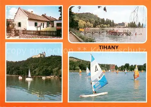 AK / Ansichtskarte Tihany Partien am Plattensee Badesteg Windsurfen Tihany