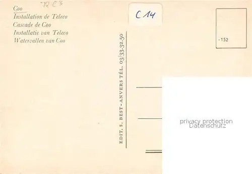 AK / Ansichtskarte Coo_Stavelot Installation de Teleco Cascade de Coo Restaurant Coo_Stavelot
