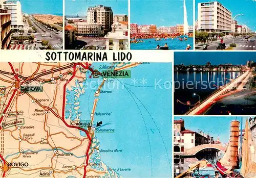 AK / Ansichtskarte Sottomarina Strassenkarte Kuestenstadt Hafen Strand Sottomarina
