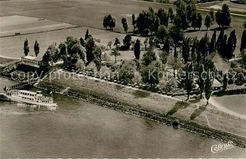 AK / Ansichtskarte Buederich_Duesseldorf Gartenrestaurant Moenchenwerth Fliegeraufnahme Buederich Duesseldorf