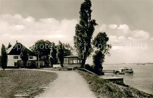 AK / Ansichtskarte Buederich_Duesseldorf Gartenrestaurant Moenchenwerth Fliegeraufnahme Buederich Duesseldorf