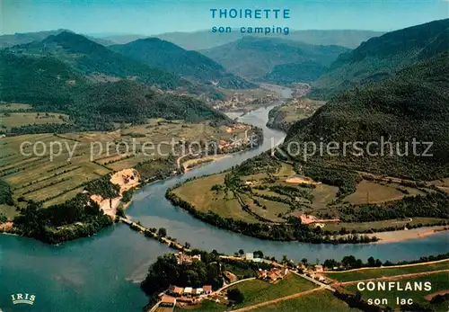 AK / Ansichtskarte Thoirette Les Gorges de l Ain Conflancs son lac vue aerienne Thoirette